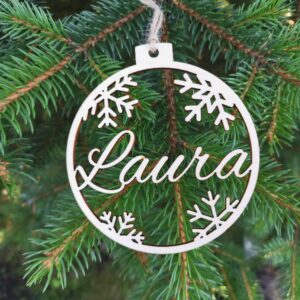 Personalised Names Christmas Tree Baubles Reindeer Gift Tags Xmas Present
