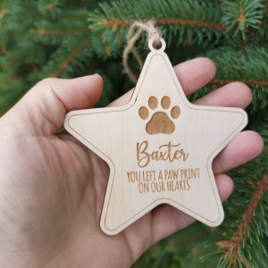 Custom Name Pet's Christmas Ornament You Left a Paw Print on Our Hearts