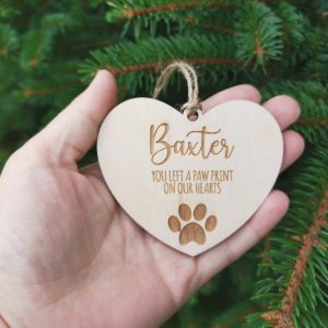 Custom Name Pet's Christmas Ornament You Left a Paw Print on Our Hearts