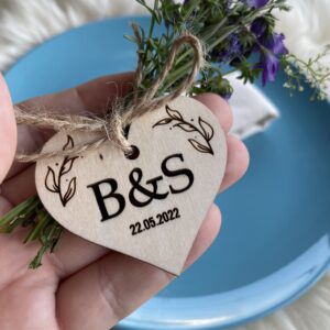 Engraved Heart Tags: Personalized Wedding Favors