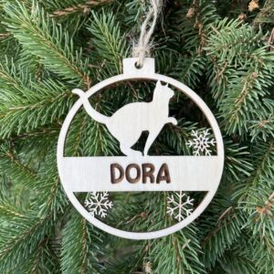 Custom Cat Name Christmas Tree Ornament