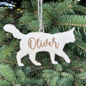 Personalized Name Cat Ornament