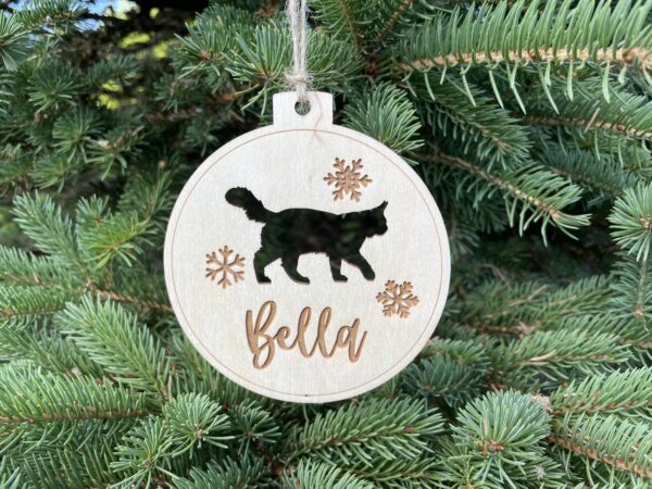 Personalized Cat Name Christmas Ornament