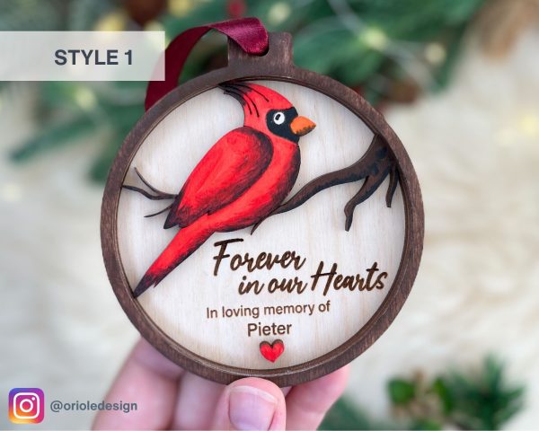 cardinal christmas ornaments Forever in our hearts