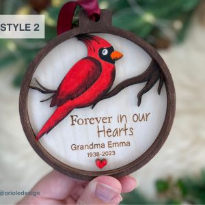 cardinal christmas ornaments Forever in our hearts