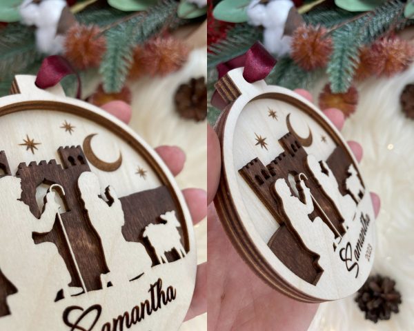 Nativity personalized Christmas ornament