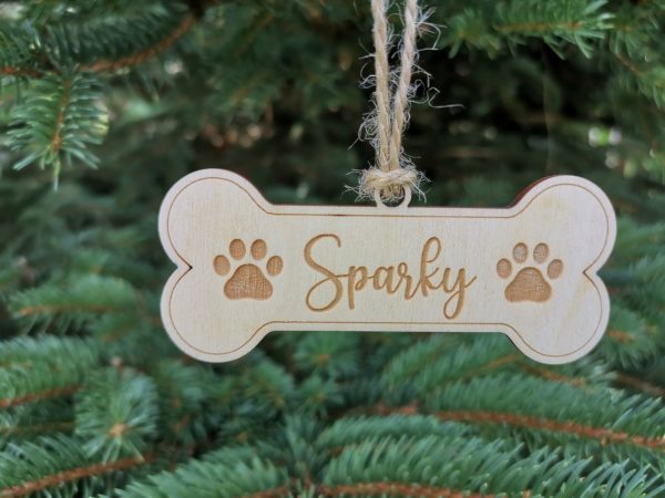Personalized Name Dog Christmas Ornament